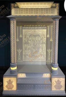 Corian Mandir With Backlit