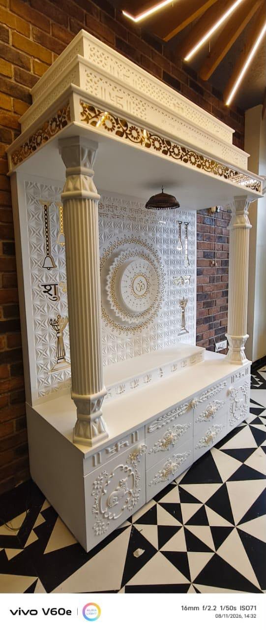 Big size Mandir With Pillar and Drawer