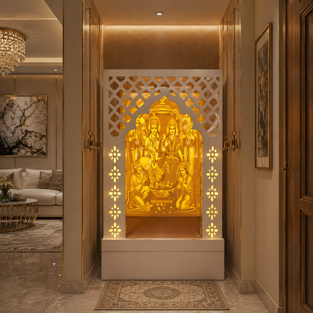 Custom Corian Mandir